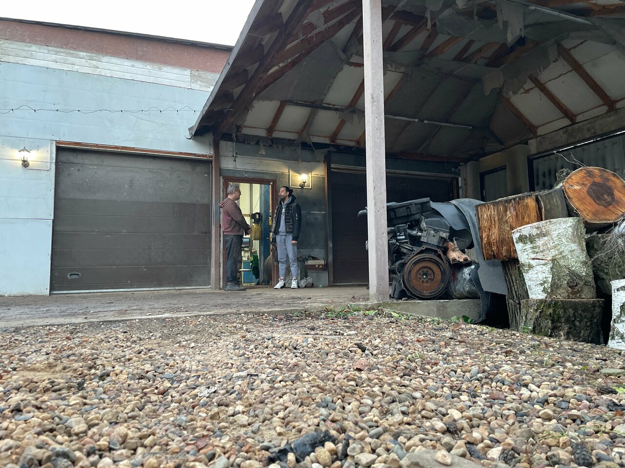 outside